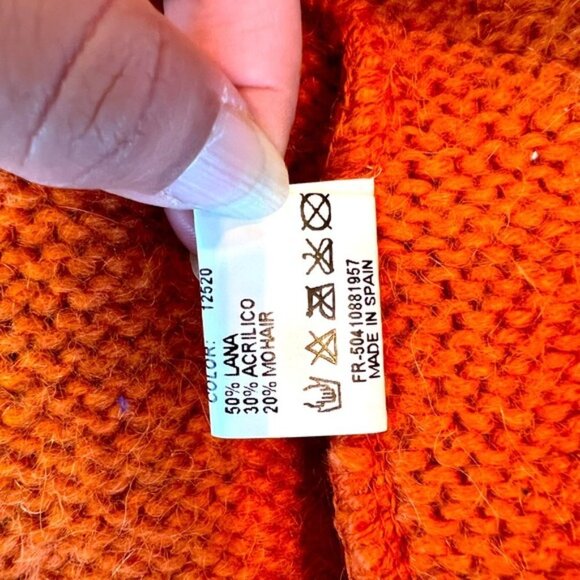 Melissa Cut Out Turtleneck Orange Sweater - Picture 7 of 14